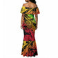 Sundiata Keita Mermaid Dress with Regal Portrait, Lion of Mali Title and Bold Tribal Brushstroke Pattern - African Pride