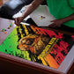 Sundiata Keita Puzzle with Regal Portrait, Lion of Mali Title and Bold Tribal Brushstroke Pattern - African Pride