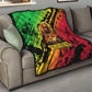 Sundiata Keita Quilt with Regal Portrait, Lion of Mali Title and Bold Tribal Brushstroke Pattern - African Pride