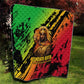 Sundiata Keita Quilt with Regal Portrait, Lion of Mali Title and Bold Tribal Brushstroke Pattern - African Pride