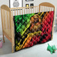 Sundiata Keita Quilt with Regal Portrait, Lion of Mali Title and Bold Tribal Brushstroke Pattern - African Pride