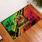 Sundiata Keita Rubber Doormat with Regal Portrait, Lion of Mali Title and Bold Tribal Brushstroke Pattern - African Pride