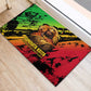 Sundiata Keita Rubber Doormat with Regal Portrait, Lion of Mali Title and Bold Tribal Brushstroke Pattern - African Pride