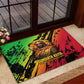 Sundiata Keita Rubber Doormat with Regal Portrait, Lion of Mali Title and Bold Tribal Brushstroke Pattern - African Pride