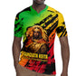 Sundiata Keita Rugby Jersey with Regal Portrait, Lion of Mali Title and Bold Tribal Brushstroke Pattern - African Pride