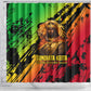 Sundiata Keita Shower Curtain with Regal Portrait, Lion of Mali Title and Bold Tribal Brushstroke Pattern - African Pride