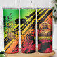 Sundiata Keita Skinny Tumbler with Regal Portrait, Lion of Mali Title and Bold Tribal Brushstroke Pattern - African Pride