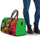 Sundiata Keita Travel Bag with Regal Portrait, Lion of Mali Title and Bold Tribal Brushstroke Pattern - African Pride