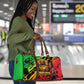 Sundiata Keita Travel Bag with Regal Portrait, Lion of Mali Title and Bold Tribal Brushstroke Pattern - African Pride