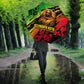 Sundiata Keita Umbrella with Regal Portrait, Lion of Mali Title and Bold Tribal Brushstroke Pattern - African Pride