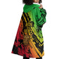 Sundiata Keita Wearable Blanket Hoodie with Regal Portrait, Lion of Mali Title and Bold Tribal Brushstroke Pattern - African Pride