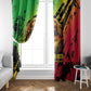 Sundiata Keita Window Curtain with Regal Portrait, Lion of Mali Title and Bold Tribal Brushstroke Pattern - African Pride