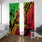 Sundiata Keita Window Curtain with Regal Portrait, Lion of Mali Title and Bold Tribal Brushstroke Pattern - African Pride