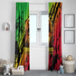 Sundiata Keita Window Curtain with Regal Portrait, Lion of Mali Title and Bold Tribal Brushstroke Pattern - African Pride