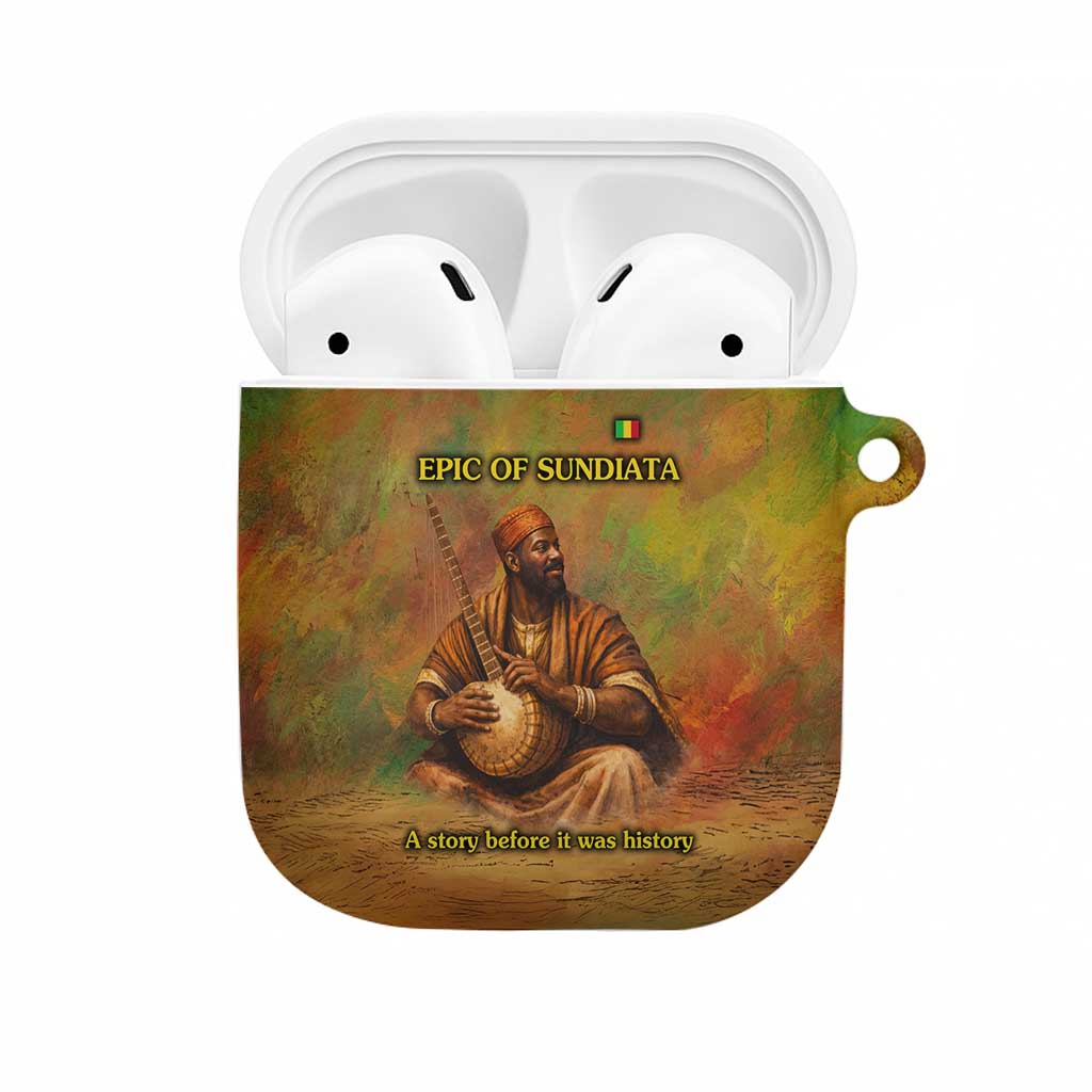 Sundiata Keita AirPods Case Griot Storytelling Scene, Epic of Sundiata Text and Heritage-Inspired Earth Tone - African Pride