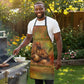 Sundiata Keita Apron Griot Storytelling Scene, Epic of Sundiata Text and Heritage-Inspired Earth Tone - African Pride