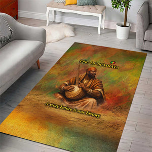 Sundiata Keita Area Rug Griot Storytelling Scene, Epic of Sundiata Text and Heritage-Inspired Earth Tone - African Pride