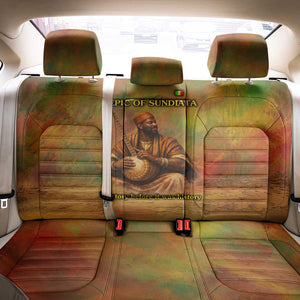 Sundiata Keita Back Car Seat Cover Griot Storytelling Scene, Epic of Sundiata Text and Heritage-Inspired Earth Tone - African Pride