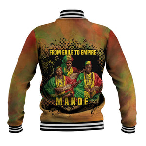 Sundiata Keita Baseball Jacket Griot Storytelling Scene, Epic of Sundiata Text and Heritage-Inspired Earth Tone - African Pride
