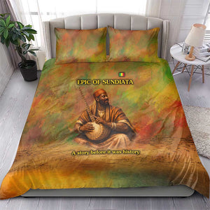 Sundiata Keita Bedding Set Griot Storytelling Scene, Epic of Sundiata Text and Heritage-Inspired Earth Tone - African Pride