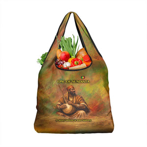 Sundiata Keita Grocery Bag Griot Storytelling Scene, Epic of Sundiata Text and Heritage-Inspired Earth Tone - African Pride