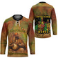 Sundiata Keita Hockey Jersey Griot Storytelling Scene, Epic of Sundiata Text and Heritage-Inspired Earth Tone - African Pride