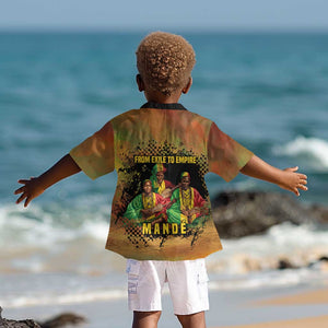 Sundiata Keita Kid Hawaiian Shirt Griot Storytelling Scene, Epic of Sundiata Text and Heritage-Inspired Earth Tone - African Pride