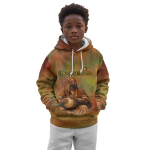 Sundiata Keita Kid Hoodie Griot Storytelling Scene, Epic of Sundiata Text and Heritage-Inspired Earth Tone - African Pride