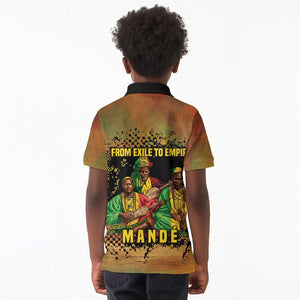 Sundiata Keita Kid Polo Shirt Griot Storytelling Scene, Epic of Sundiata Text and Heritage-Inspired Earth Tone - African Pride