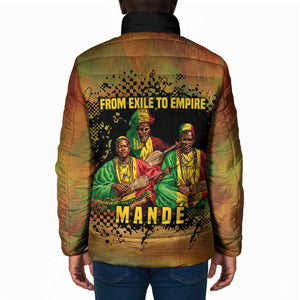 Sundiata Keita Padded Jacket Griot Storytelling Scene, Epic of Sundiata Text and Heritage-Inspired Earth Tone - African Pride