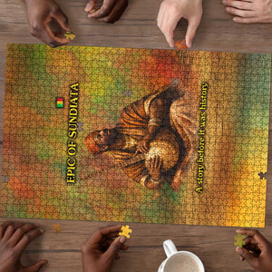 Sundiata Keita Puzzle Griot Storytelling Scene, Epic of Sundiata Text and Heritage-Inspired Earth Tone - African Pride