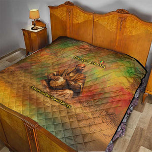 Sundiata Keita Quilt Griot Storytelling Scene, Epic of Sundiata Text and Heritage-Inspired Earth Tone - African Pride