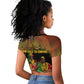 Sundiata Keita Raglan Cropped T shirt Griot Storytelling Scene, Epic of Sundiata Text and Heritage-Inspired Earth Tone - African Pride