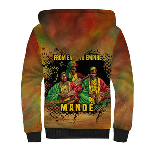 Sundiata Keita Sherpa Hoodie Griot Storytelling Scene, Epic of Sundiata Text and Heritage-Inspired Earth Tone - African Pride