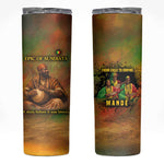 Sundiata Keita Skinny Tumbler Griot Storytelling Scene, Epic of Sundiata Text and Heritage-Inspired Earth Tone - African Pride