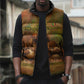 Sundiata Keita Sleeveless Puffer Jacket Griot Storytelling Scene, Epic of Sundiata Text and Heritage-Inspired Earth Tone - African Pride