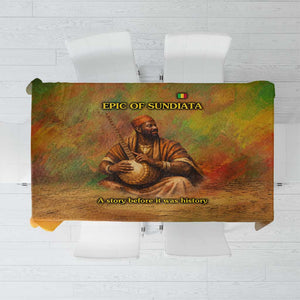 Sundiata Keita Tablecloth Griot Storytelling Scene, Epic of Sundiata Text and Heritage-Inspired Earth Tone - African Pride