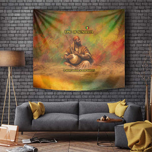 Sundiata Keita Tapestry Griot Storytelling Scene, Epic of Sundiata Text and Heritage-Inspired Earth Tone - African Pride