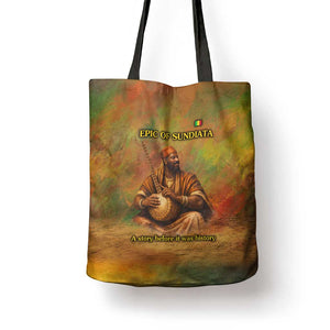 Sundiata Keita Tote Bag Griot Storytelling Scene, Epic of Sundiata Text and Heritage-Inspired Earth Tone - African Pride