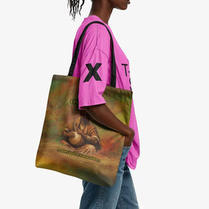 Sundiata Keita Tote Bag Griot Storytelling Scene, Epic of Sundiata Text and Heritage-Inspired Earth Tone - African Pride