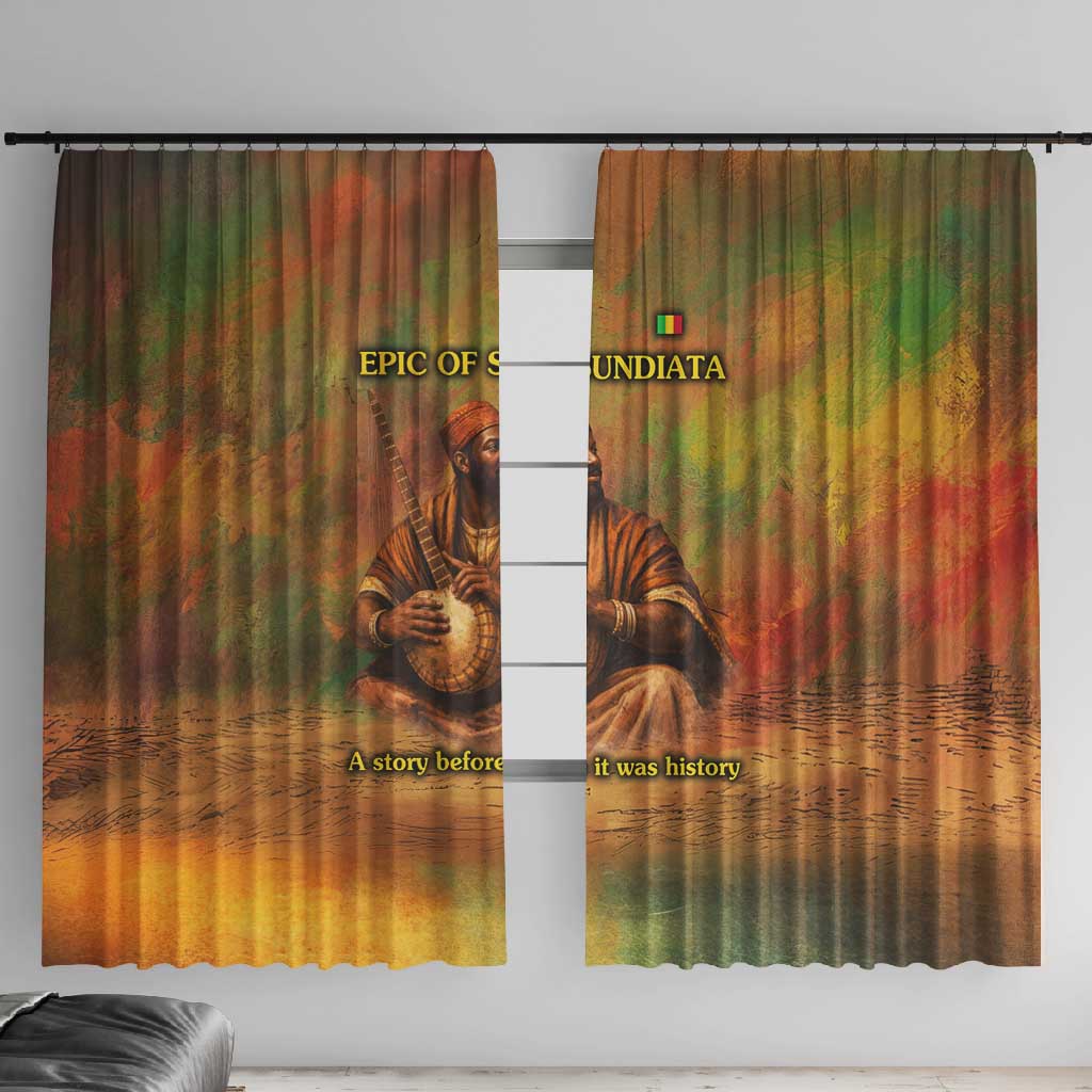 Sundiata Keita Window Curtain Griot Storytelling Scene, Epic of Sundiata Text and Heritage-Inspired Earth Tone - African Pride
