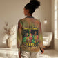 Sundiata Keita Women Casual Shirt Griot Storytelling Scene, Epic of Sundiata Text and Heritage-Inspired Earth Tone - African Pride