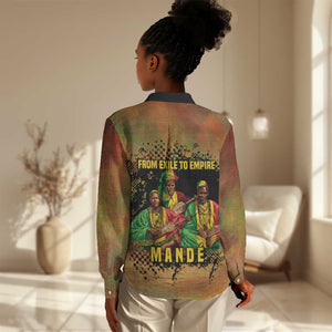 Sundiata Keita Women Casual Shirt Griot Storytelling Scene, Epic of Sundiata Text and Heritage-Inspired Earth Tone - African Pride