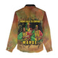 Sundiata Keita Women Casual Shirt Griot Storytelling Scene, Epic of Sundiata Text and Heritage-Inspired Earth Tone - African Pride
