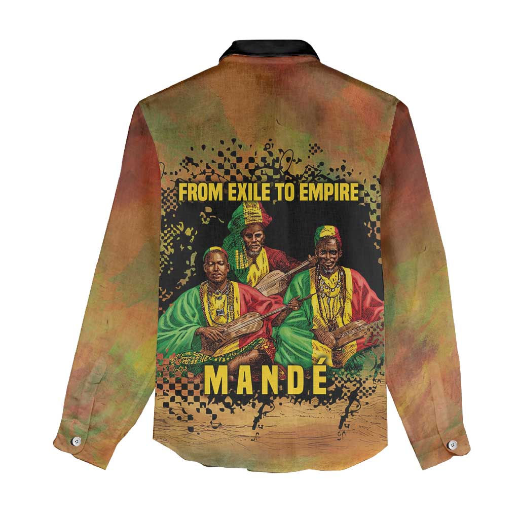 Sundiata Keita Women Casual Shirt Griot Storytelling Scene, Epic of Sundiata Text and Heritage-Inspired Earth Tone - African Pride