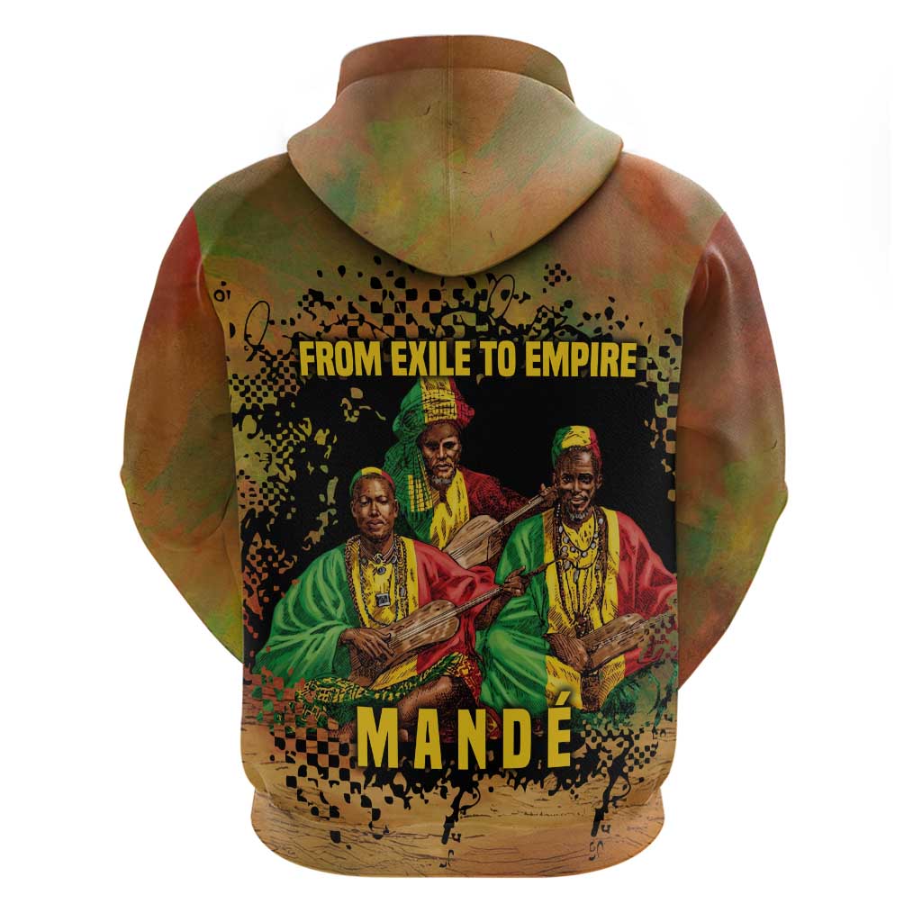 Sundiata Keita Zip Hoodie Griot Storytelling Scene, Epic of Sundiata Text and Heritage-Inspired Earth Tone - African Pride