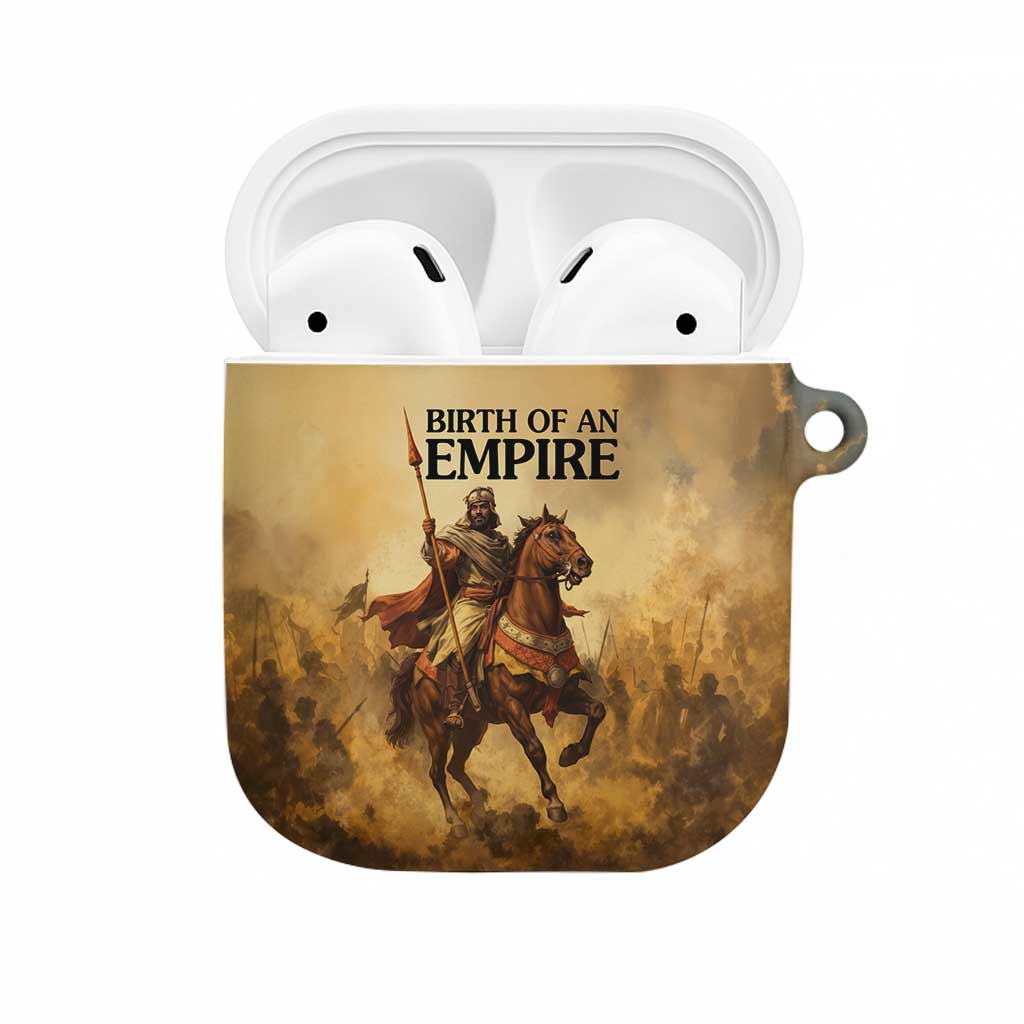 Sundiata Keita AirPods Case with Kirina 1235 Battle Map, Horseback Warrior and Birth of an Empire Design - African Pride