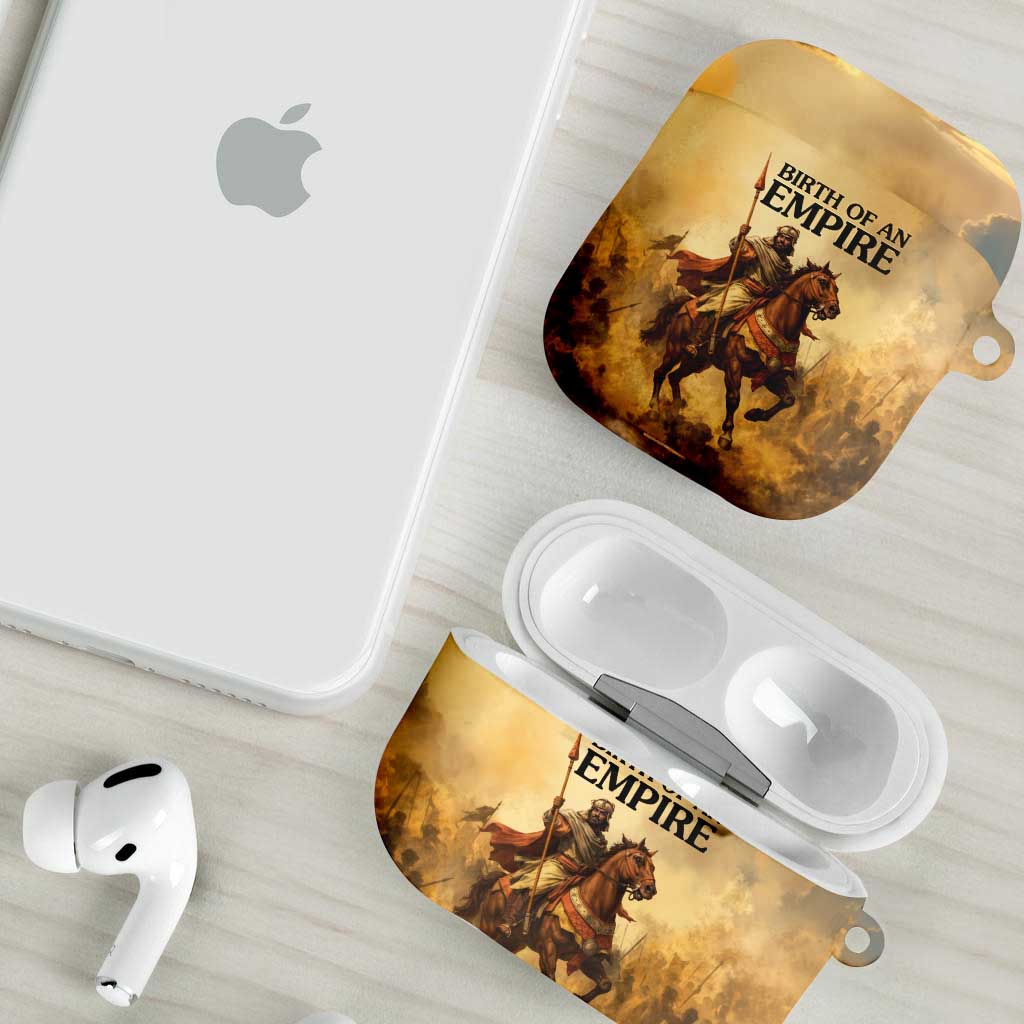 Sundiata Keita AirPods Case with Kirina 1235 Battle Map, Horseback Warrior and Birth of an Empire Design - African Pride