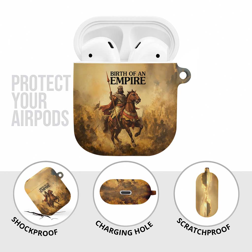 Sundiata Keita AirPods Case with Kirina 1235 Battle Map, Horseback Warrior and Birth of an Empire Design - African Pride