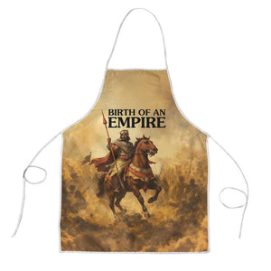 Sundiata Keita Apron with Kirina 1235 Battle Map, Horseback Warrior and Birth of an Empire Design - African Pride